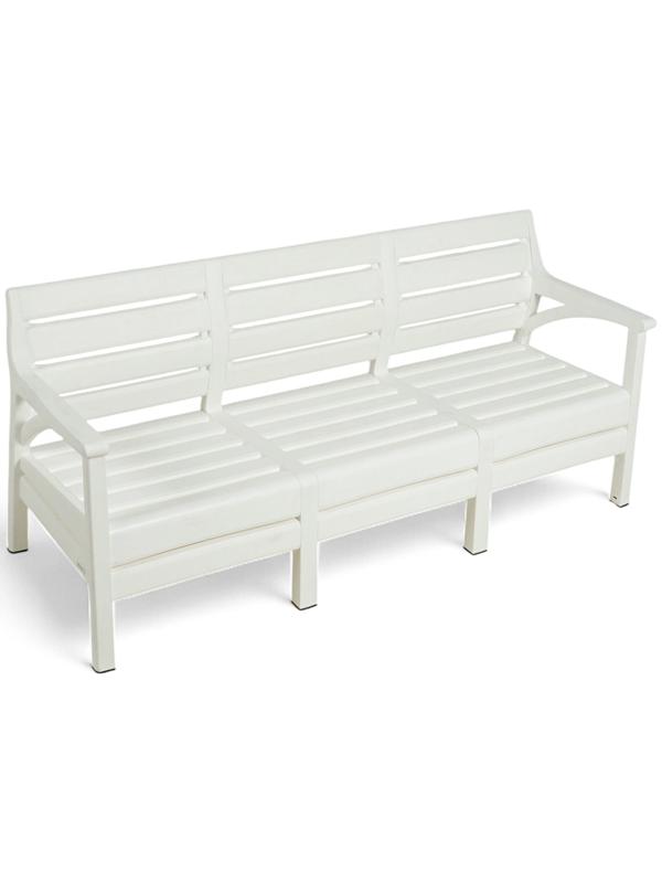 Набор садовой мебели «Евпатория»: 2 кресла 66×65×79 см, стол 79×55×38 см, диван 190×65×79 см, белый