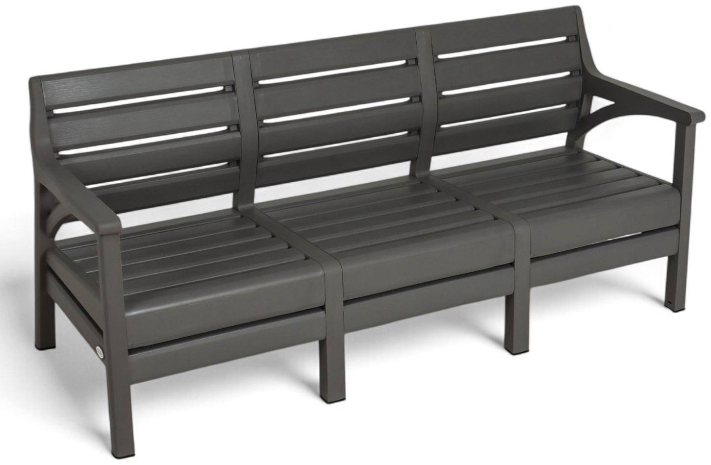 Набор садовой мебели «Евпатория»: 2 кресла 66×65×79 см, стол 79×55×38 см, диван 190×65×79 см, серый