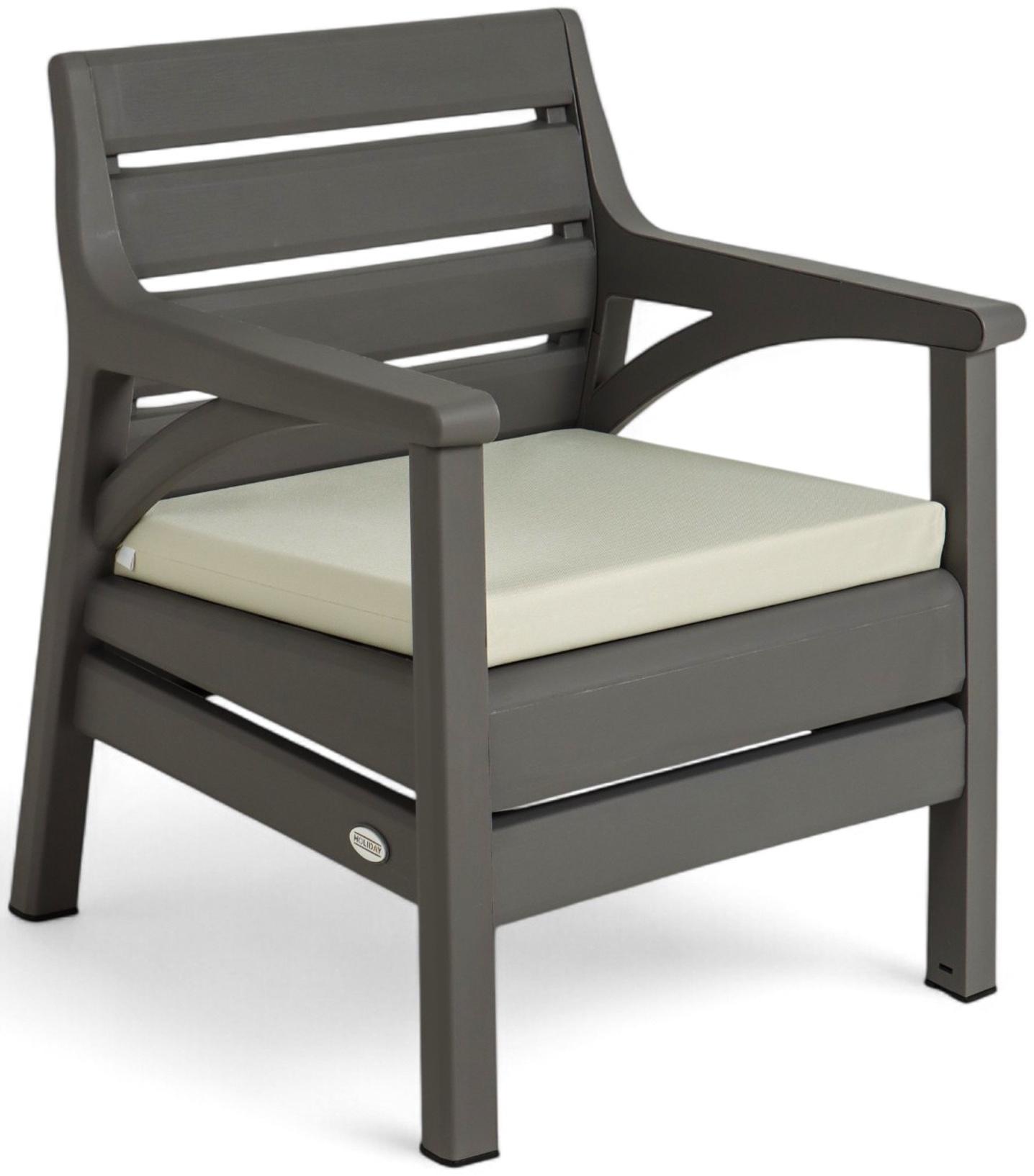 Набор садовой мебели «Евпатория»: 2 кресла 66×65×79 см, стол 79×55×38 см, диван 190×65×79 см, серый