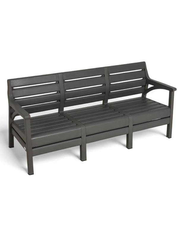 Набор садовой мебели «Евпатория»: 2 кресла 66×65×79 см, стол 79×55×38 см, диван 190×65×79 см, серый