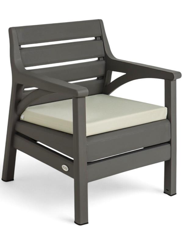 Набор садовой мебели «Евпатория»: 2 кресла 66×65×79 см, стол 79×55×38 см, диван 190×65×79 см, серый