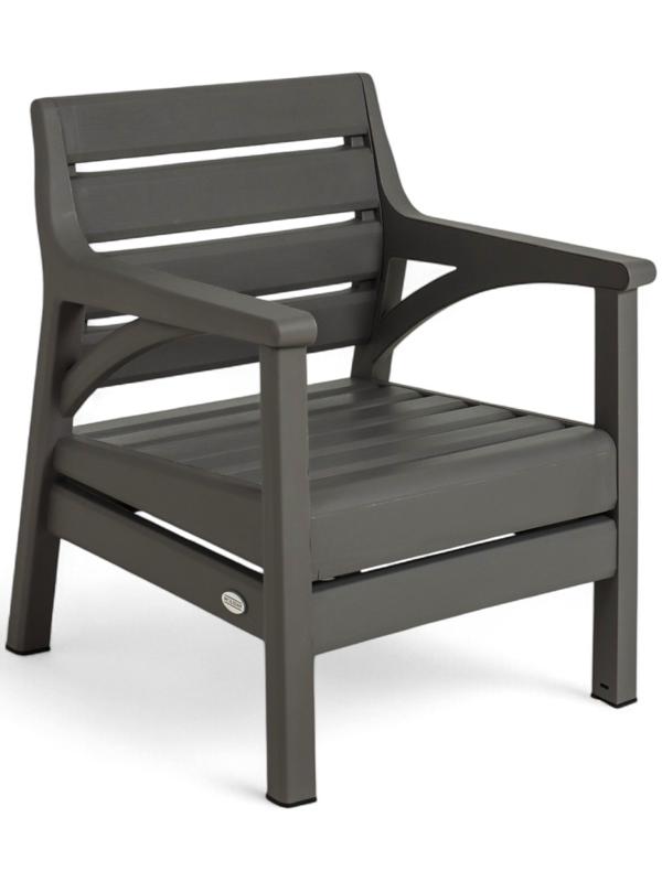 Набор садовой мебели «Евпатория»: 2 кресла 66×65×79 см, стол 79×55×38 см, диван 190×65×79 см, серый