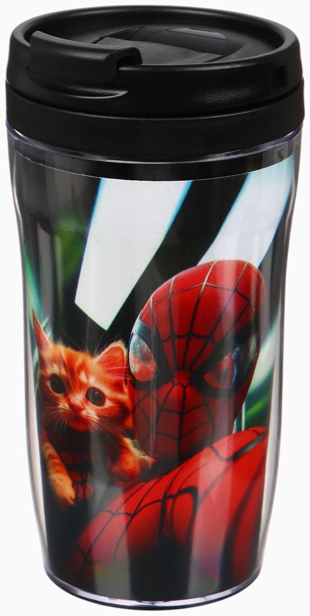 Термостакан детский со вставкой «Человек паук с котиком», 250 мл