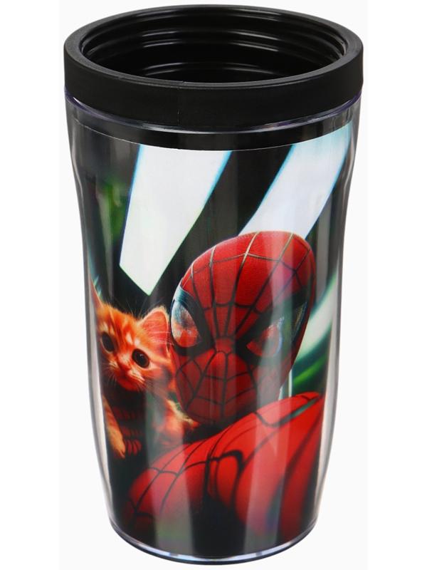 Термостакан детский со вставкой «Человек паук с котиком», 250 мл
