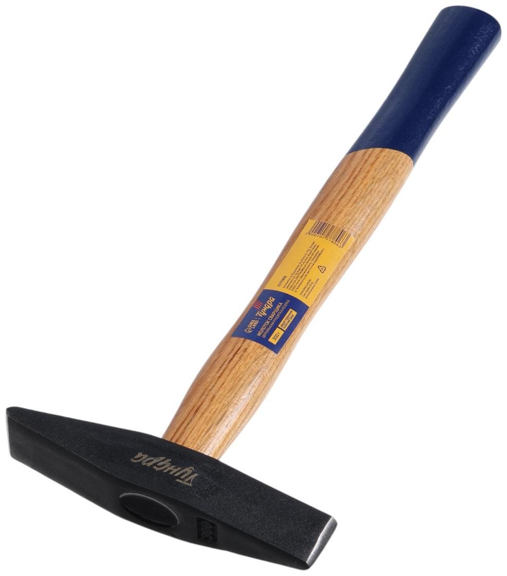 Молоток сварщика ТУНДРА, двухсторонний плоский боек, деревянная рукоятка из бука, 300 г