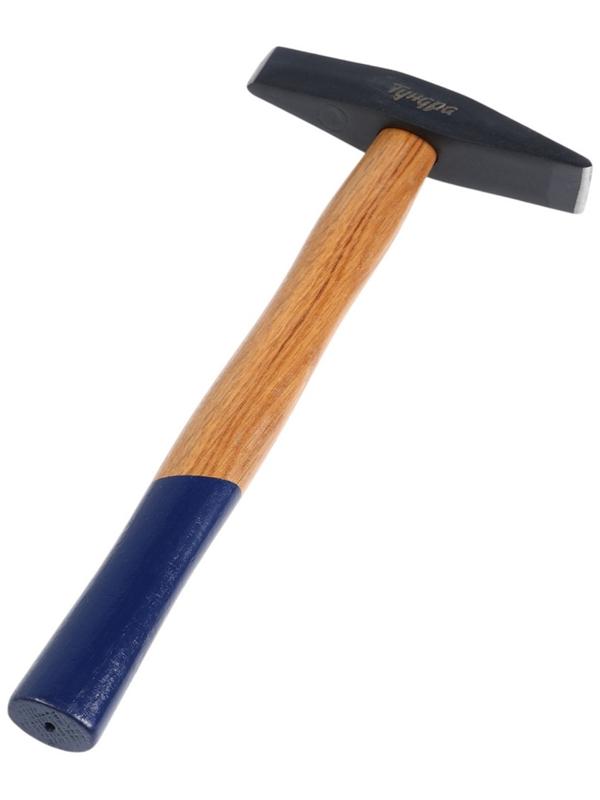 Молоток сварщика ТУНДРА, двухсторонний плоский боек, деревянная рукоятка из бука, 300 г