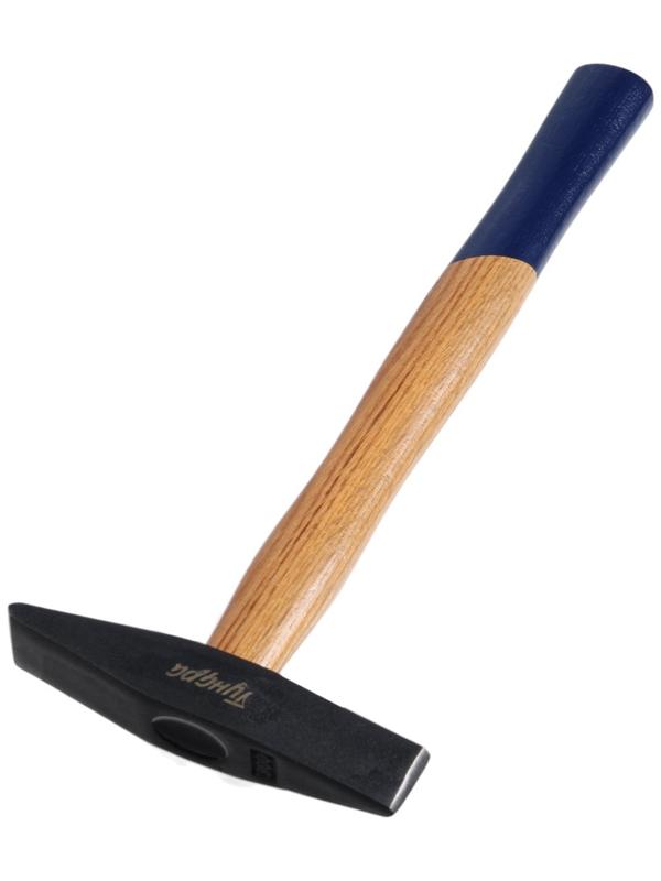 Молоток сварщика ТУНДРА, двухсторонний плоский боек, деревянная рукоятка из бука, 300 г