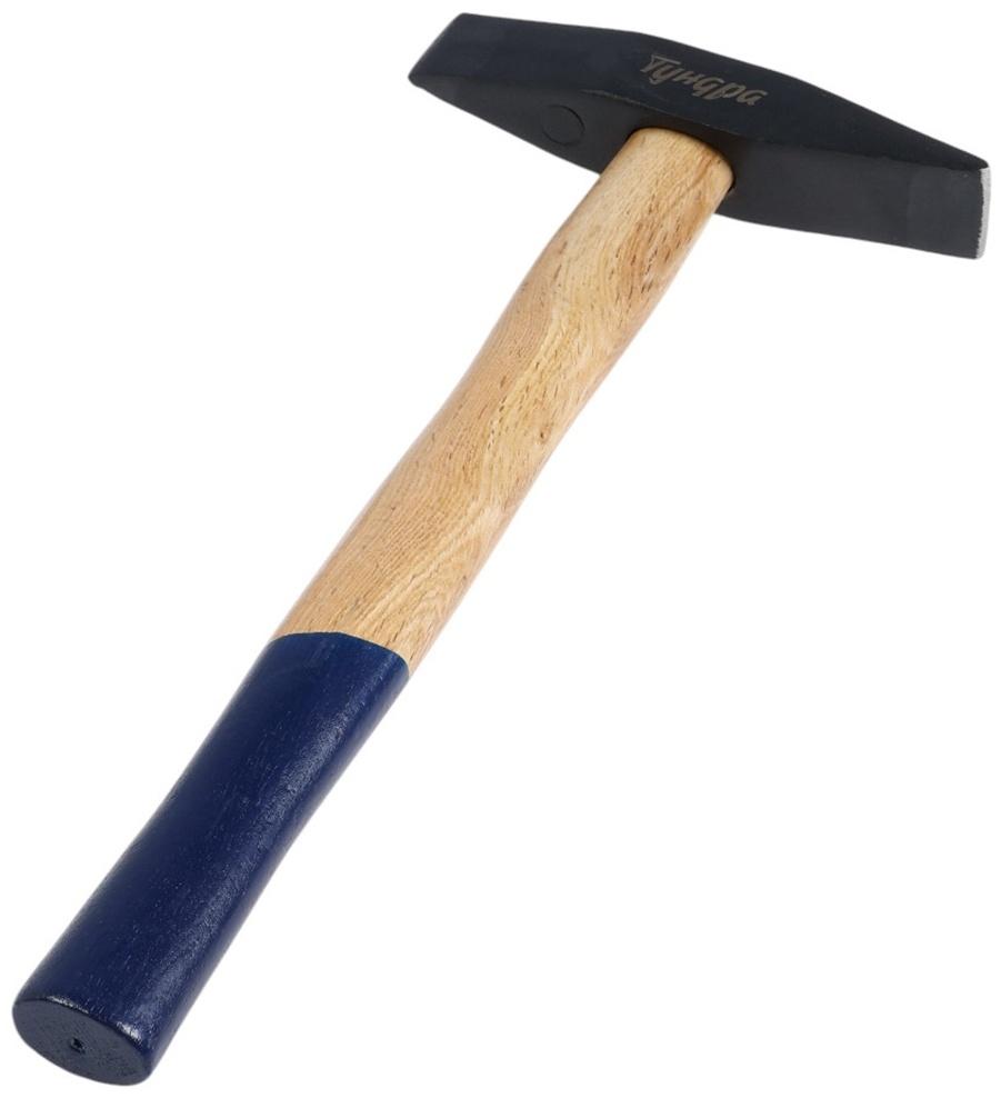 Молоток сварщика ТУНДРА, двухсторонний плоский боек, деревянная рукоятка из бука, 500 г
