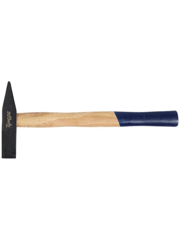 Молоток сварщика ТУНДРА, двухсторонний плоский боек, деревянная рукоятка из бука, 500 г