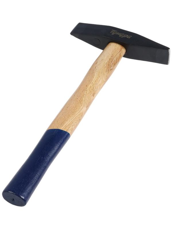 Молоток сварщика ТУНДРА, двухсторонний плоский боек, деревянная рукоятка из бука, 500 г