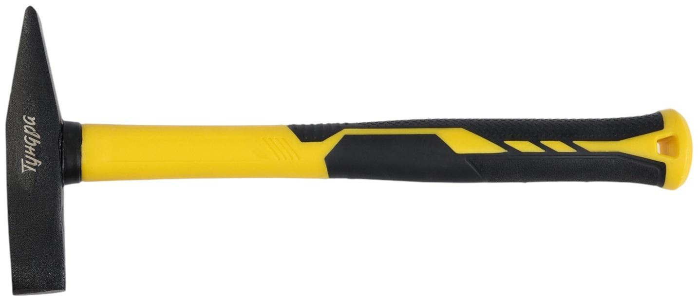 Молоток сварщика ТУНДРА, двухсторонний плоский боек, двухкомпонентная рукоятка, 300 г