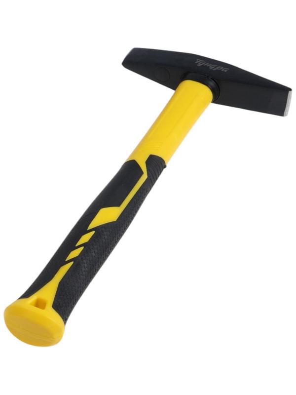 Молоток сварщика ТУНДРА, двухсторонний плоский боек, двухкомпонентная рукоятка, 300 г