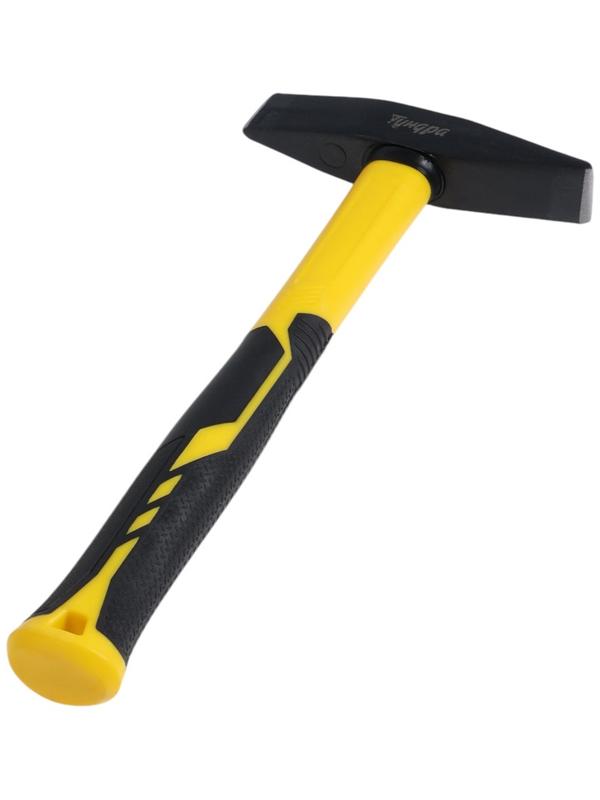 Молоток сварщика ТУНДРА, двухсторонний плоский боек, двухкомпонентная рукоятка, 500 г
