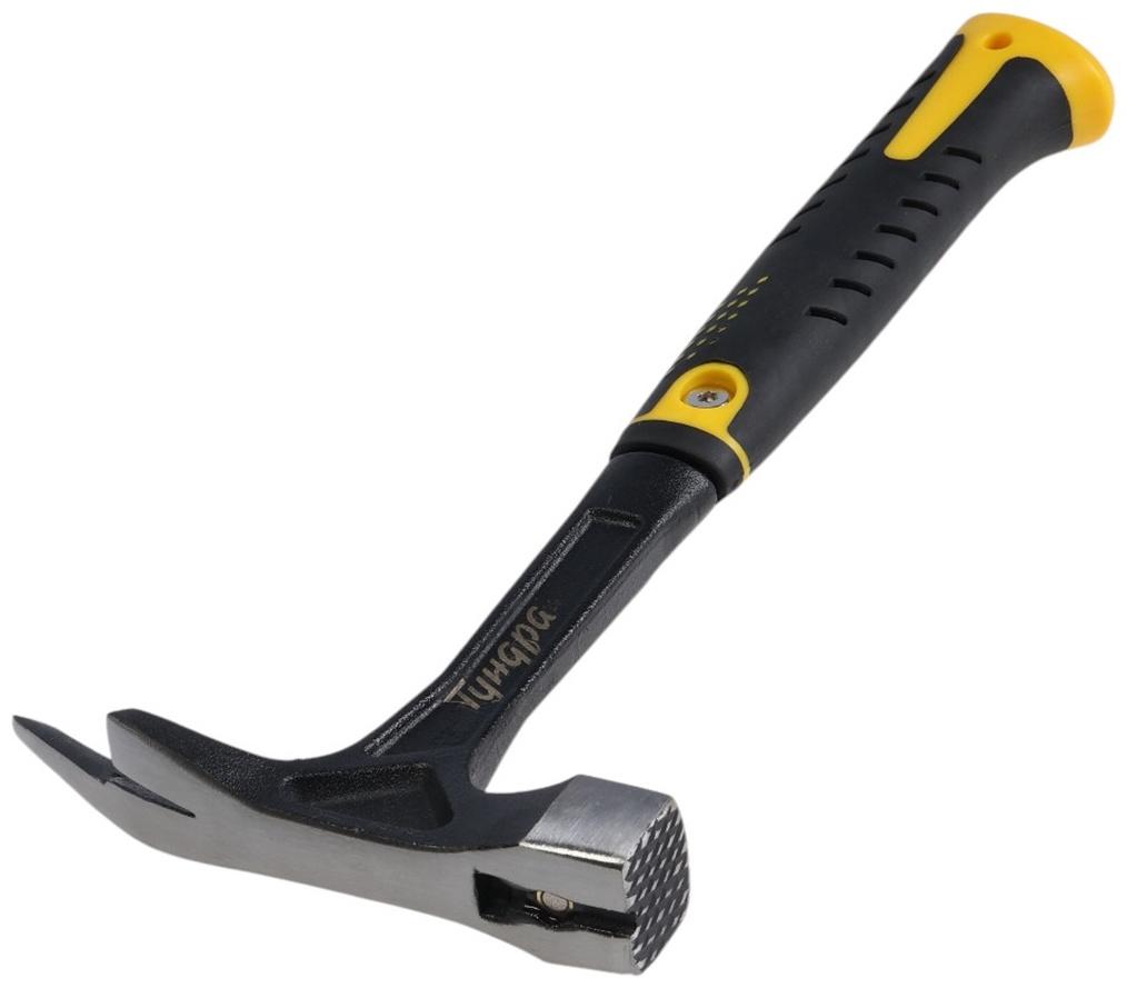 Молоток кровельщика ТУНДА ПРОФИ, цельнокованый, боек с магнитом, 2К рукоятка, 600 г