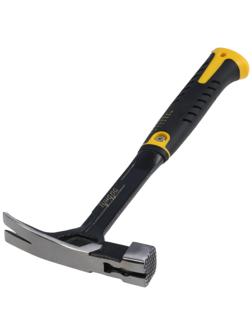 Молоток-гвоздодер ТУНДА ПРОФИ, цельнокованый, квадратный боек с магнитом, 2К рукоятка, 600 г