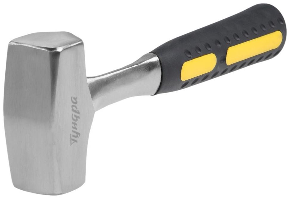 Кувалда ТУНДРА, цельнокованая, квадратный боек, двухкомпонентная рукоятка, 1 кг