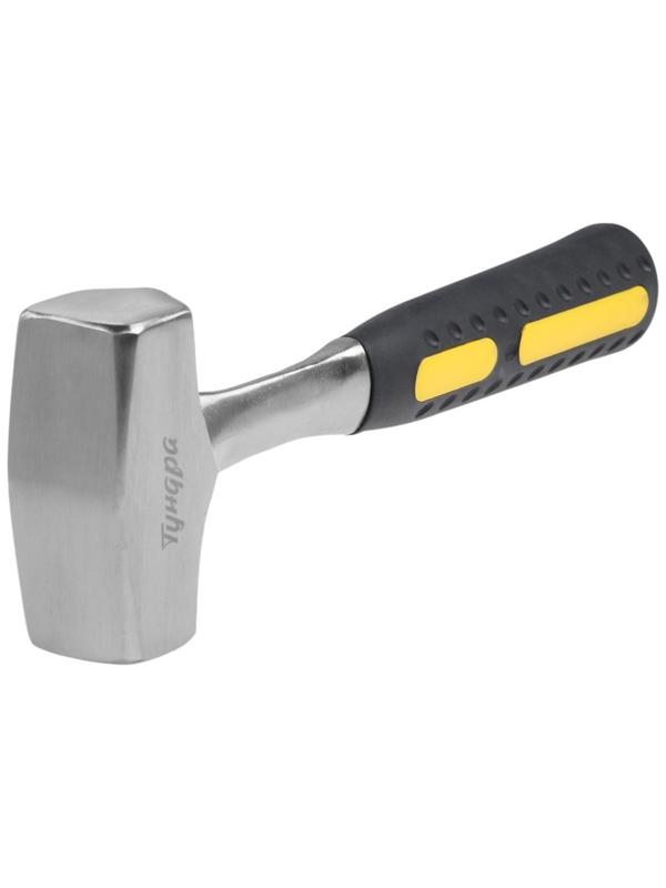 Кувалда ТУНДРА, цельнокованая, квадратный боек, двухкомпонентная рукоятка, 1 кг