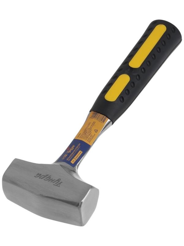 Кувалда ТУНДРА, цельнокованая, квадратный боек, двухкомпонентная рукоятка, 1 кг