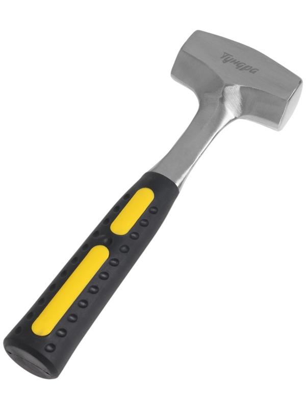 Кувалда ТУНДРА, цельнокованая, квадратный боек, двухкомпонентная рукоятка, 1 кг