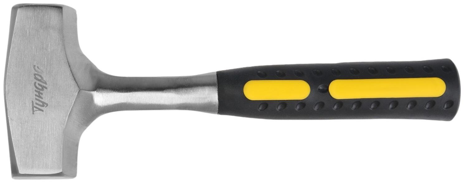 Кувалда ТУНДРА, цельнокованая, квадратный боек, двухкомпонентная рукоятка, 1.5 кг