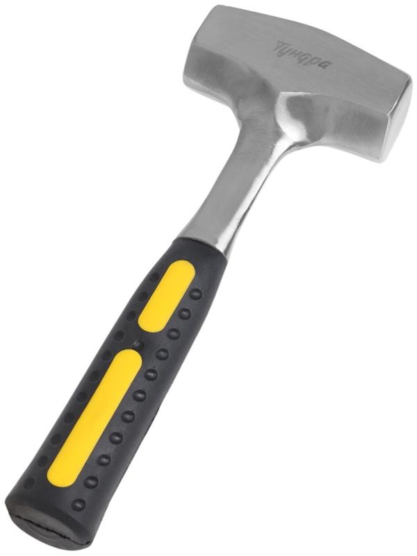 Кувалда ТУНДРА, цельнокованая, квадратный боек, двухкомпонентная рукоятка, 1.5 кг