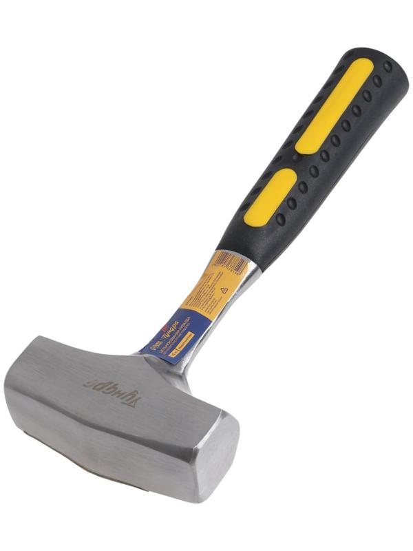 Кувалда ТУНДРА, цельнокованая, квадратный боек, двухкомпонентная рукоятка, 1.5 кг