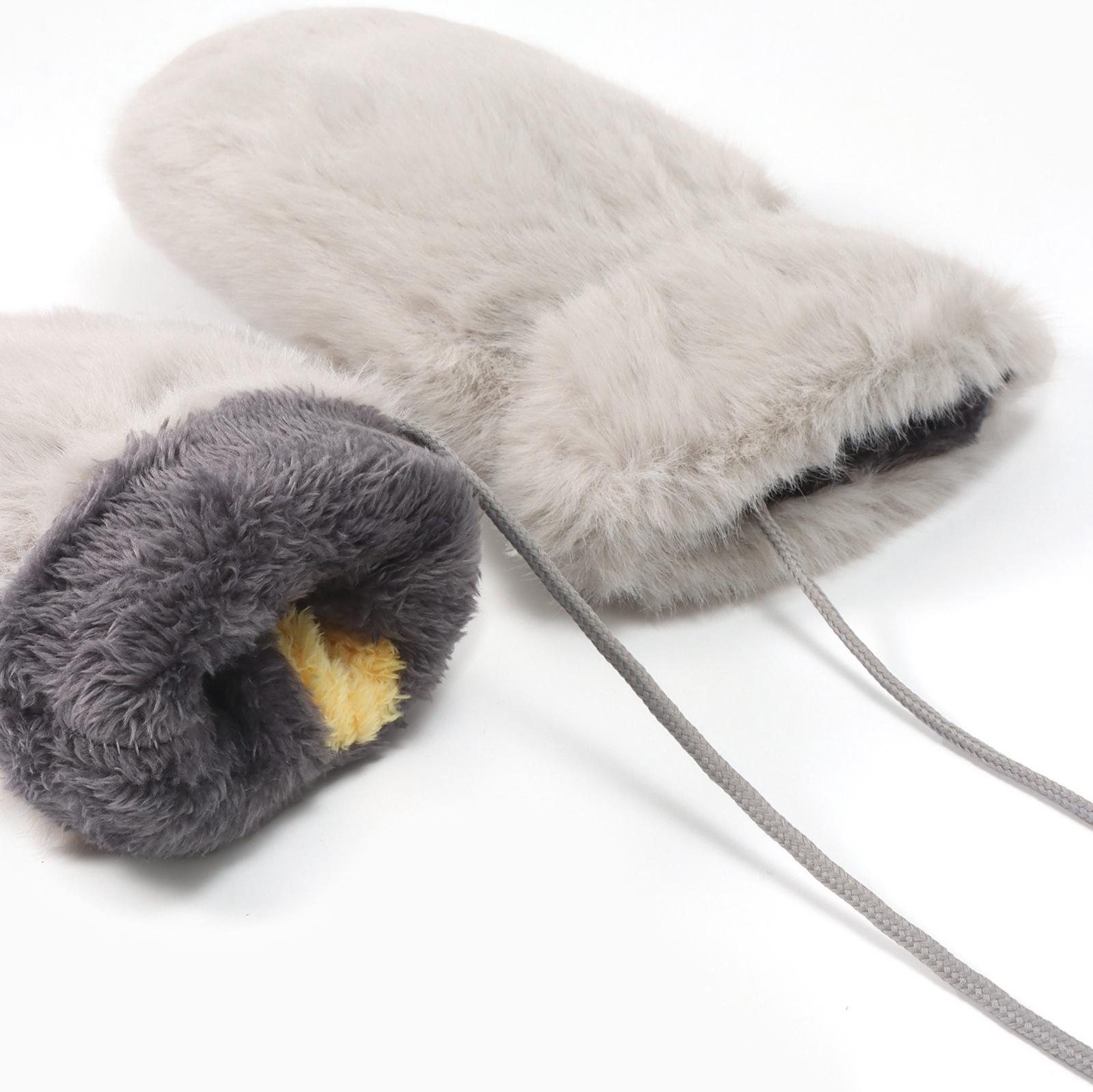 Варежки подросковые MINAKU, пушистые, 20 см, серые