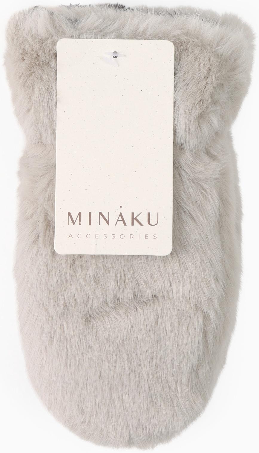Варежки подросковые MINAKU, пушистые, 20 см, серые