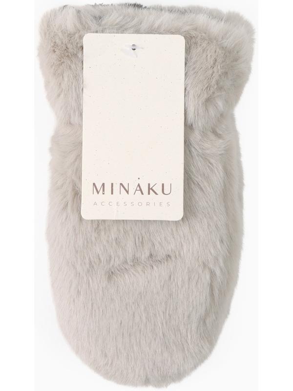 Варежки подросковые MINAKU, пушистые, 20 см, серые