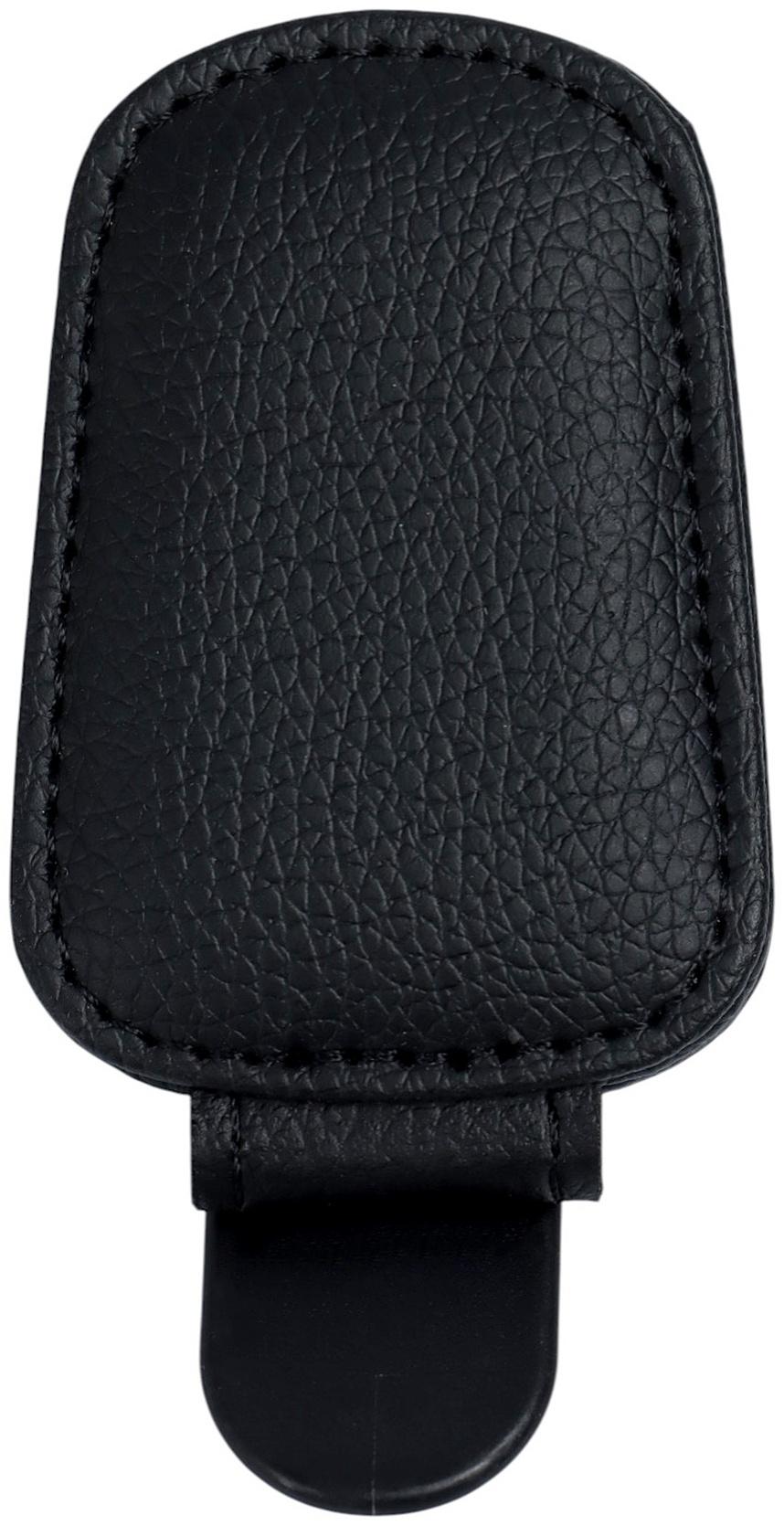 Держатель для очков автомобильный, кожаный, черный