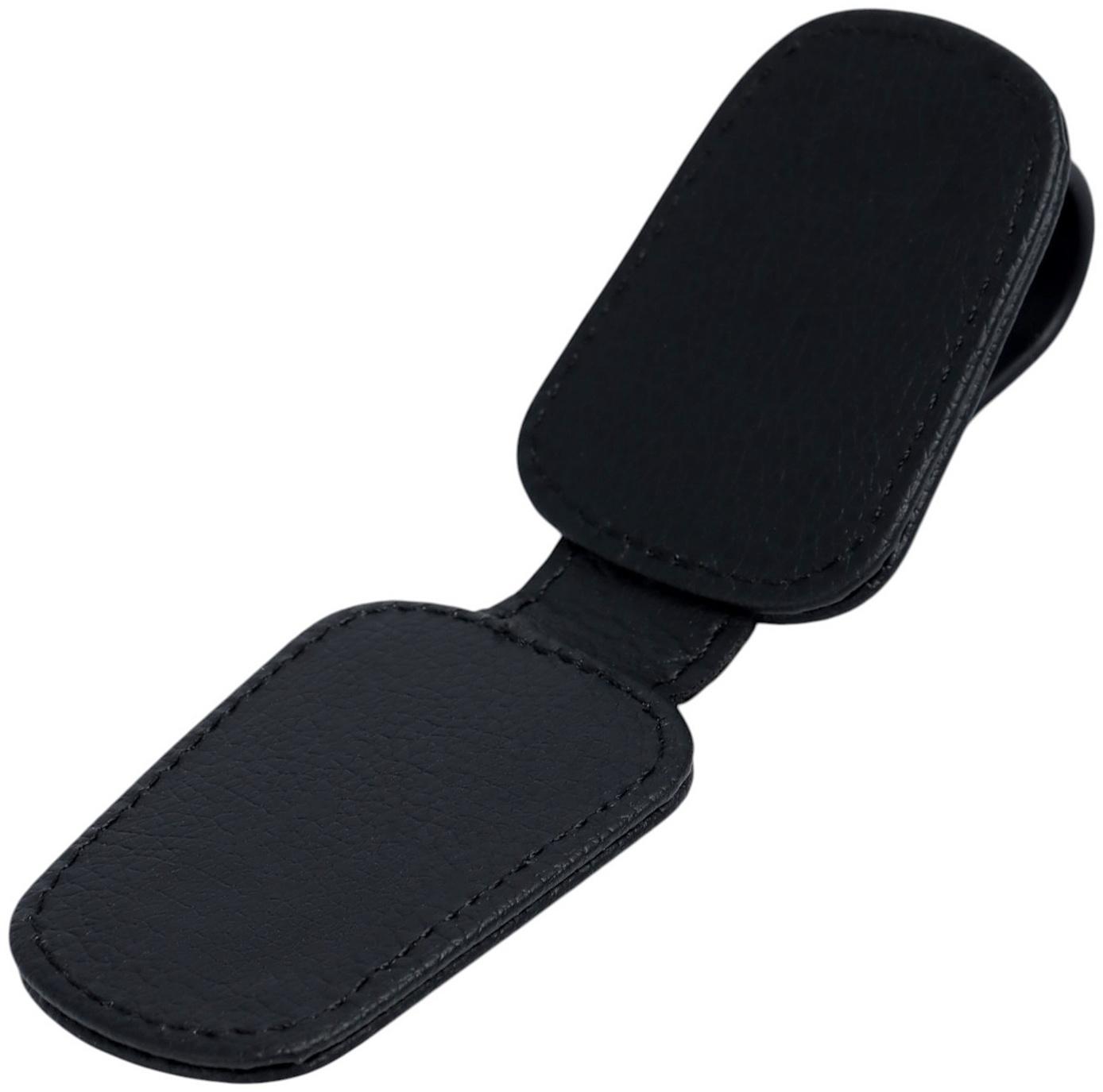 Держатель для очков автомобильный, кожаный, черный