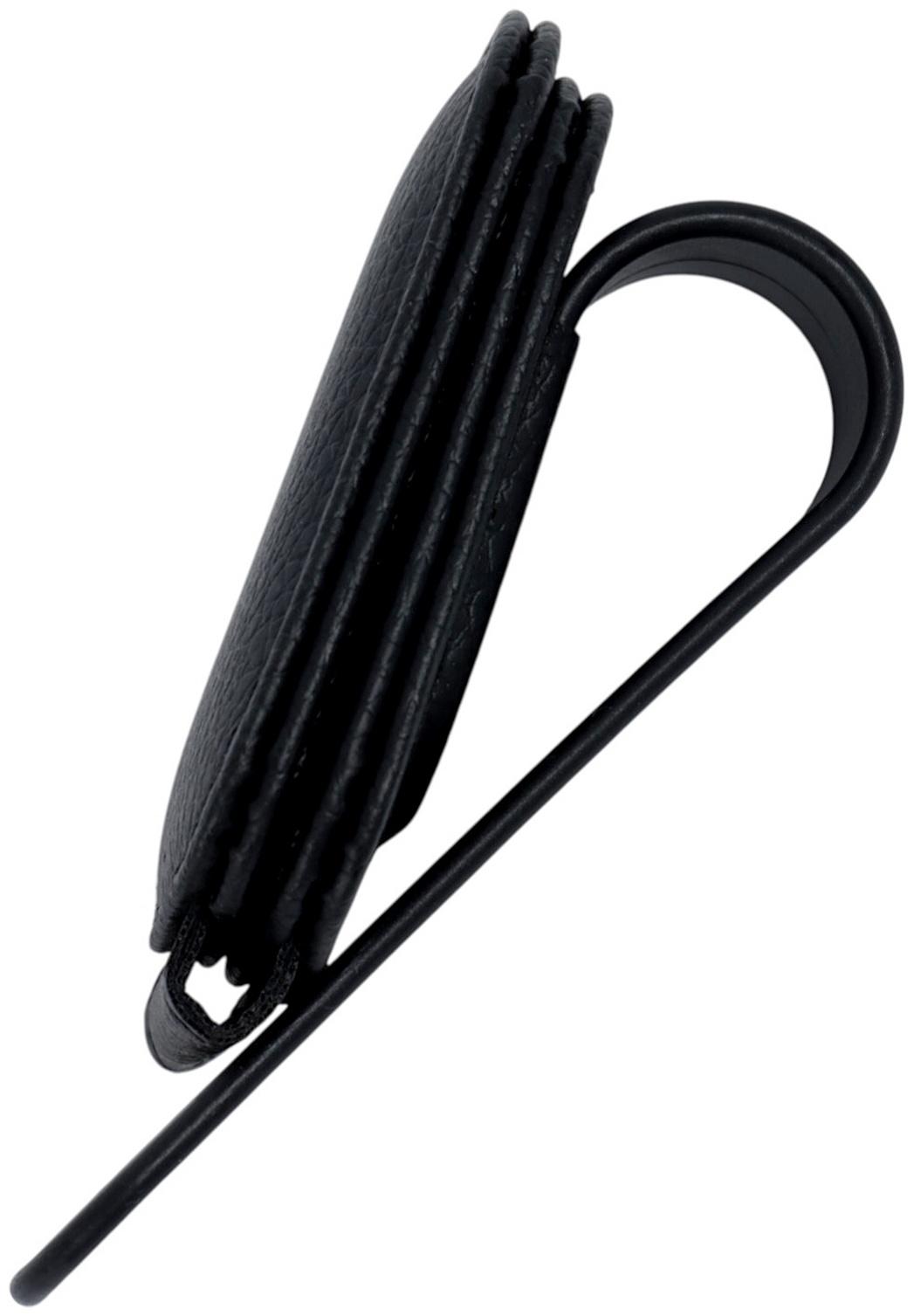 Держатель для очков автомобильный, кожаный, черный