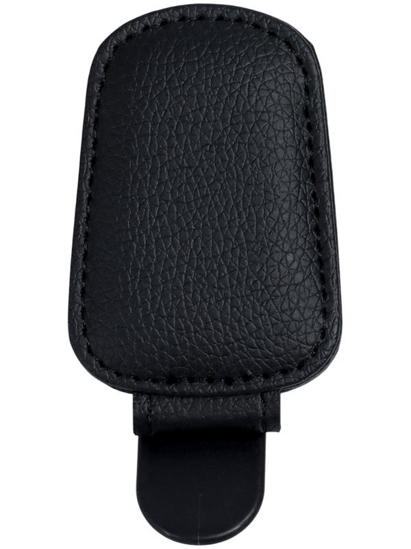 Держатель для очков автомобильный, кожаный, черный