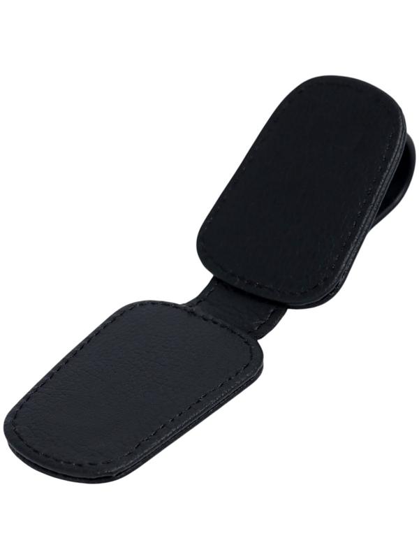 Держатель для очков автомобильный, кожаный, черный