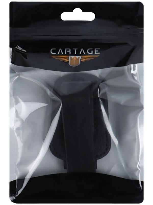 Держатель для очков автомобильный, кожаный, черный