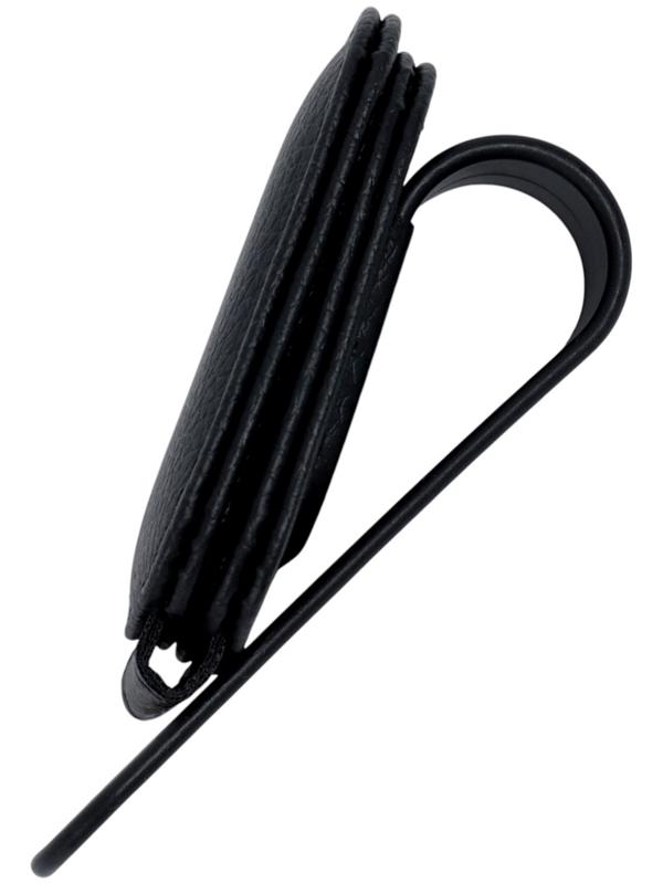 Держатель для очков автомобильный, кожаный, черный