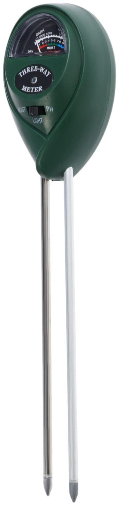 Прибор для измерения, влажность/pH/кислотность/освещенность почвы, зелёный