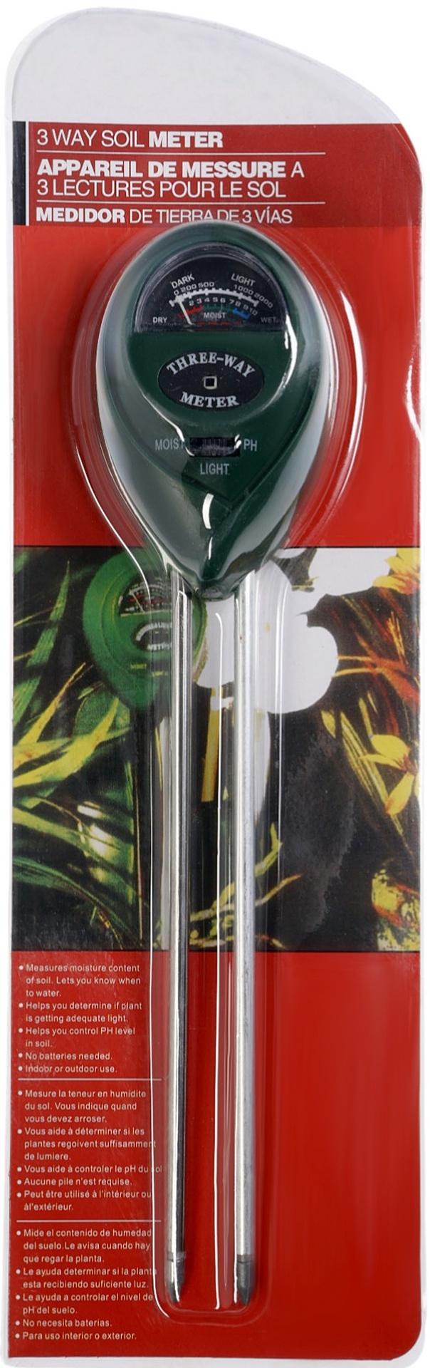 Прибор для измерения, влажность/pH/кислотность/освещенность почвы, зелёный