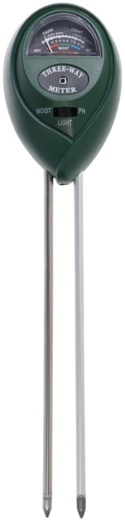 Прибор для измерения, влажность/pH/кислотность/освещенность почвы, зелёный