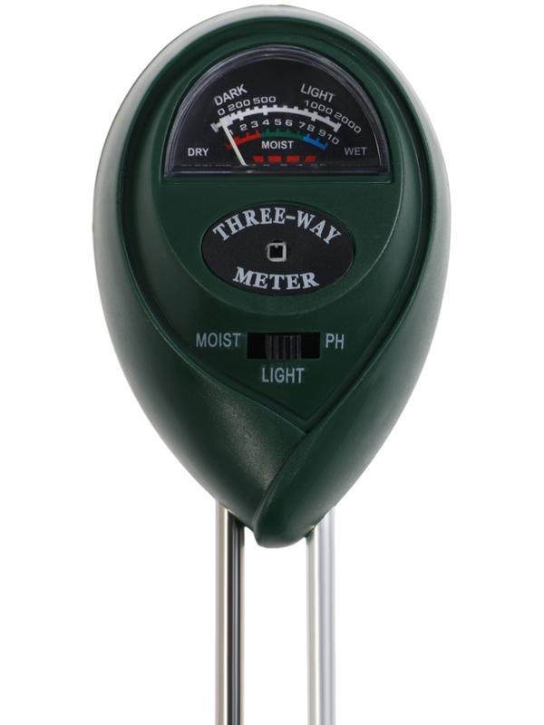 Прибор для измерения, влажность/pH/кислотность/освещенность почвы, зелёный