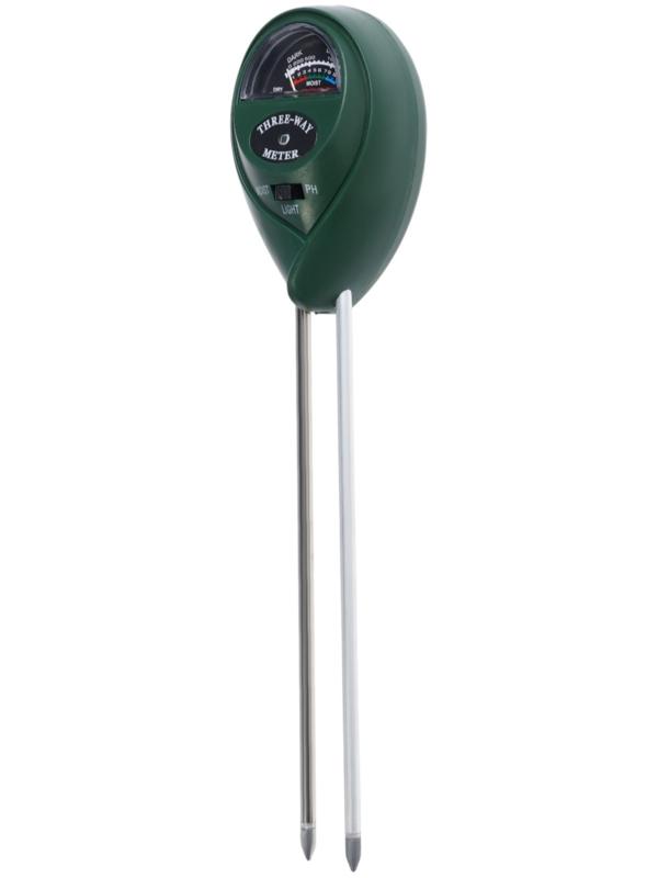 Прибор для измерения, влажность/pH/кислотность/освещенность почвы, зелёный