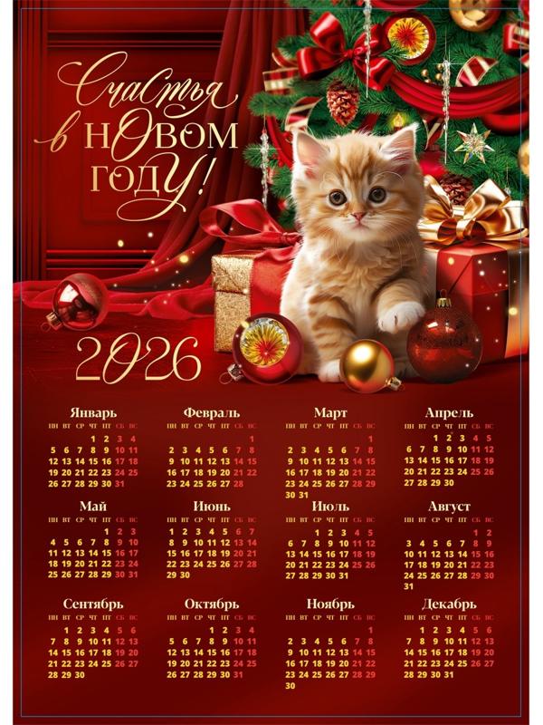Календарь 2026 «Котенок», А3