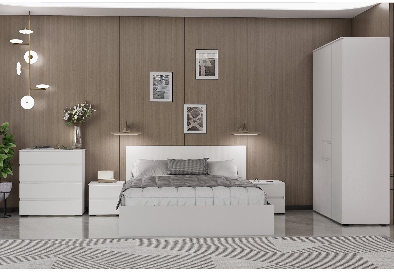 Спальный гарнитур «Лора», комплект 6 предметов, цвет белый