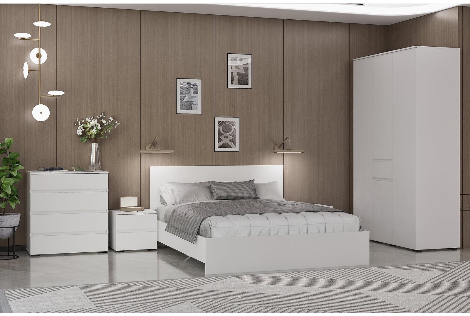 Спальный гарнитур «Лора», комплект 6 предметов, цвет белый