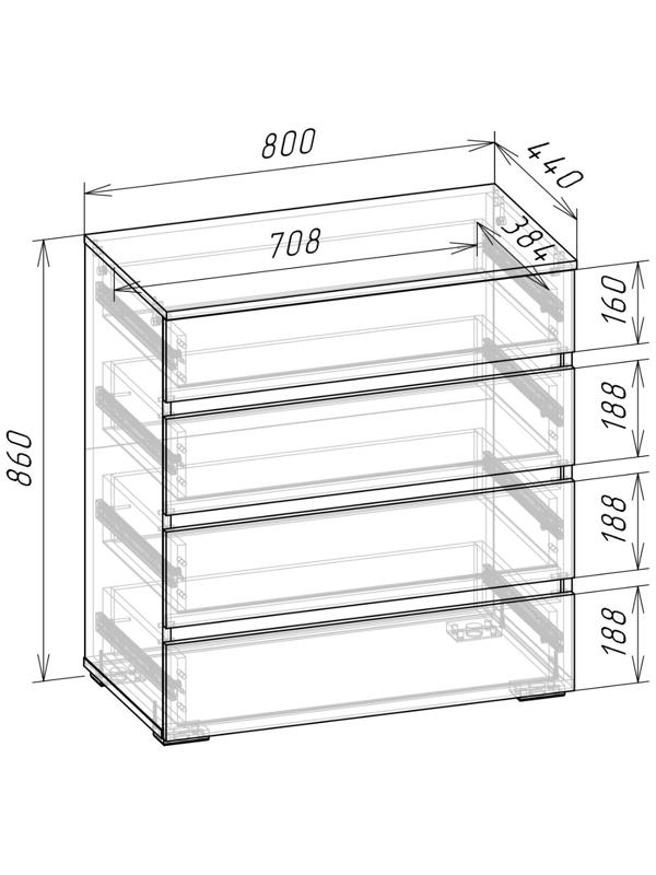 Спальный гарнитур «Лора», комплект 6 предметов, цвет белый