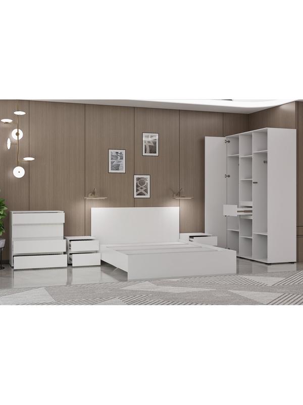 Спальный гарнитур «Лора», комплект 6 предметов, цвет белый