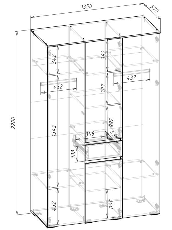 Спальный гарнитур «Лора», комплект 6 предметов, цвет кашемир