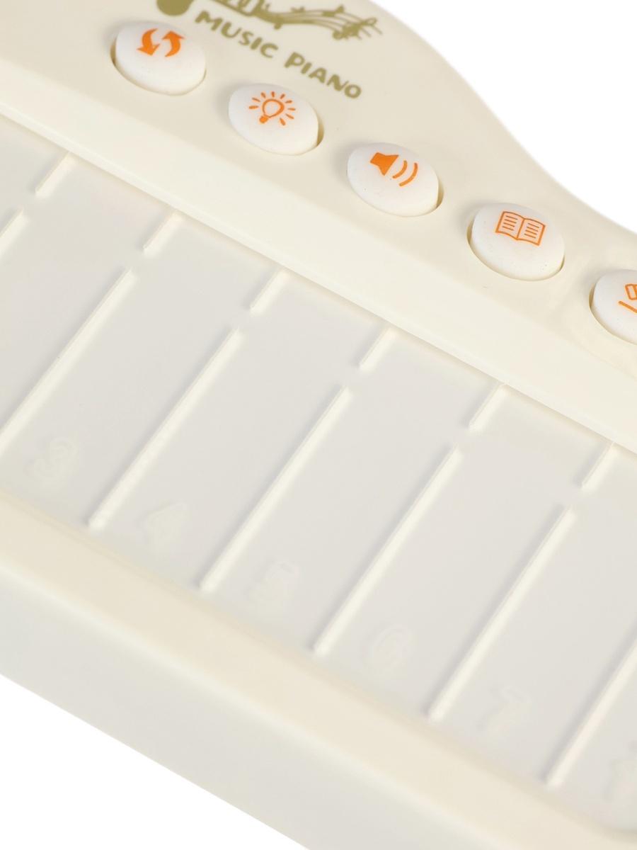 Музыкальное детское сенсорное пианино, звук, свет, белый