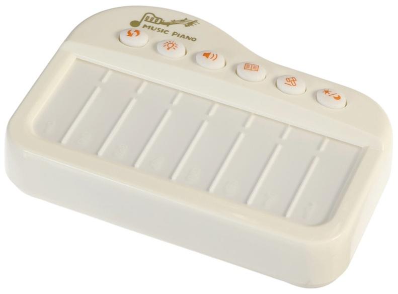 Музыкальное детское сенсорное пианино, звук, свет, белый