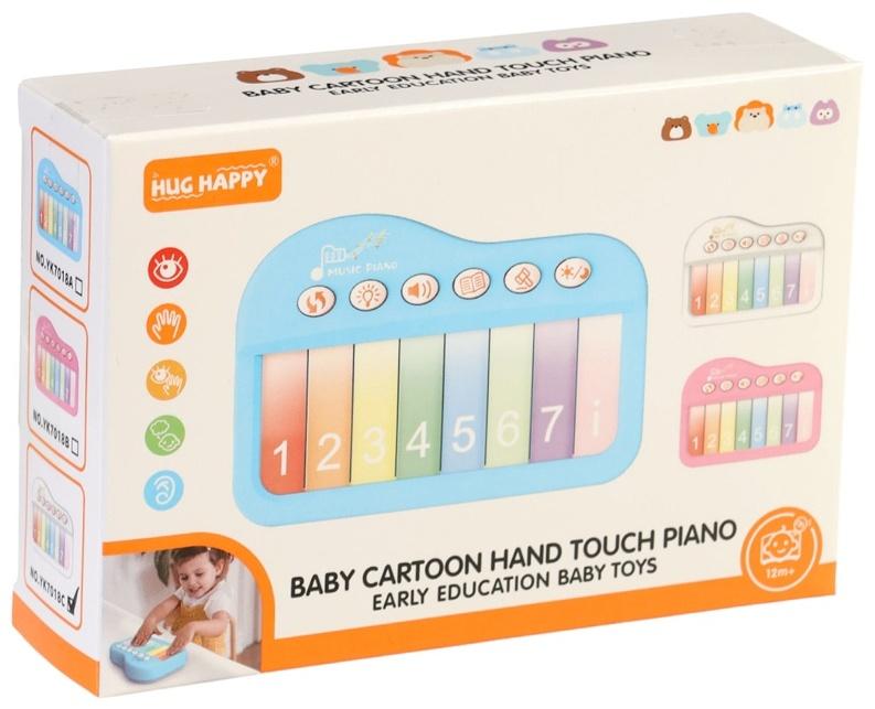 Музыкальное детское сенсорное пианино, звук, свет, белый